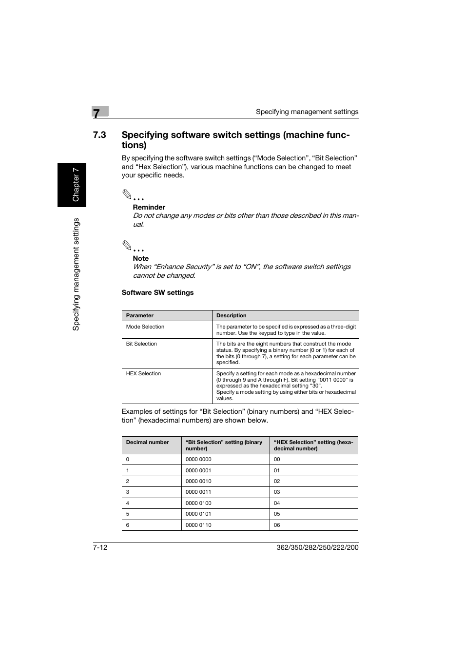 Software sw settings, Software sw settings -12 | Konica Minolta bizhub 282 User Manual | Page 243 / 288