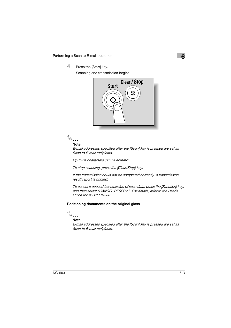 Positioning documents on the original glass, Positioning documents on the original glass -3 | Konica Minolta NC-503 User Manual | Page 110 / 244