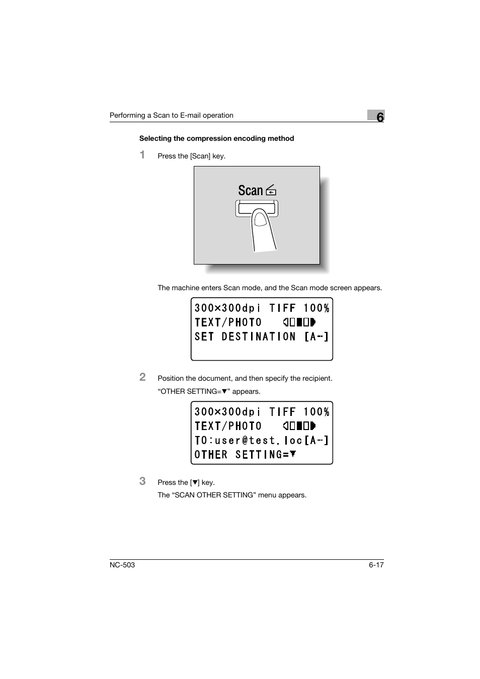 Selecting the compression encoding method, Selecting the compression encoding method -17 | Konica Minolta NC-503 User Manual | Page 124 / 244