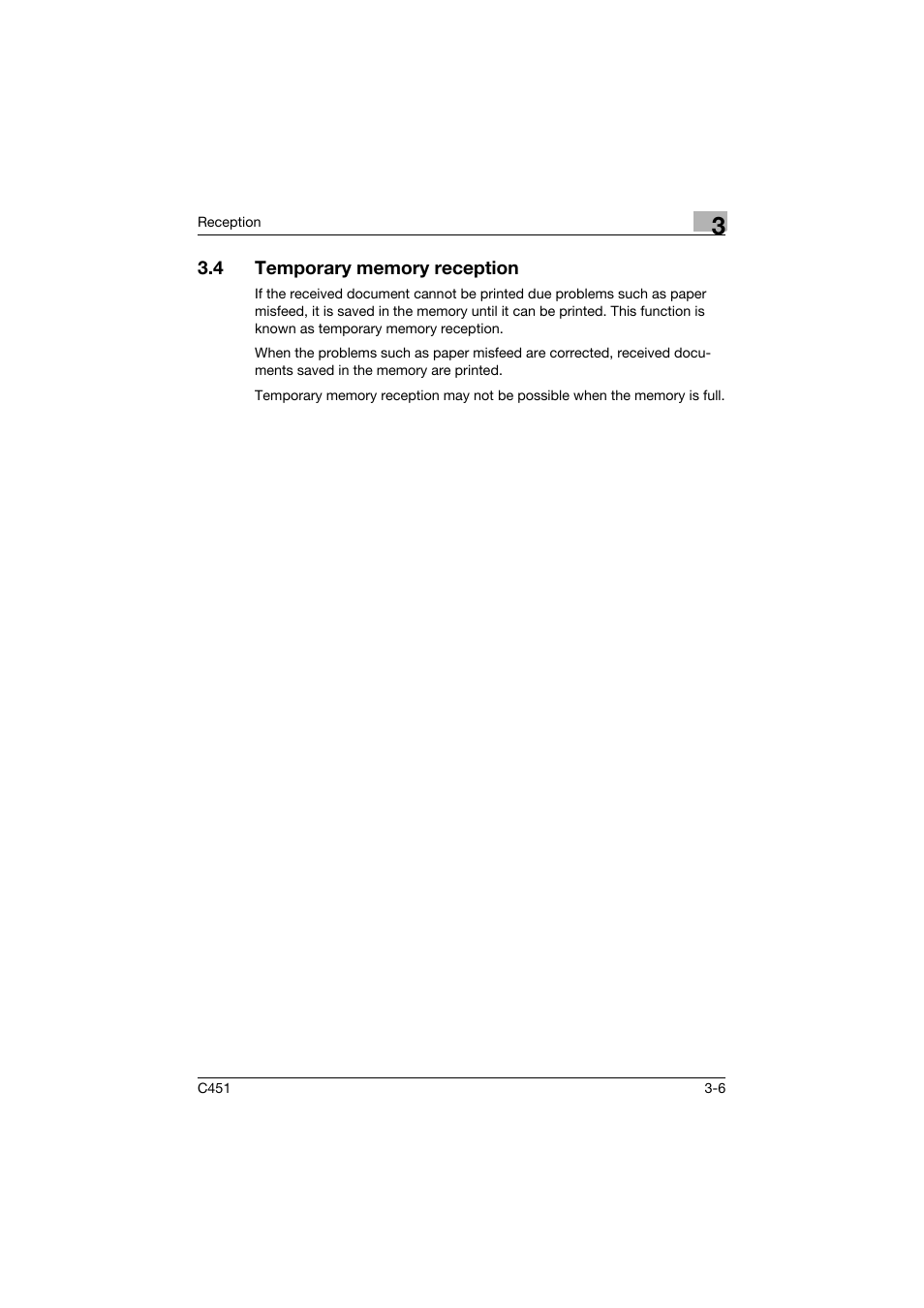 4 temporary memory reception, Temporary memory reception -6 | Konica Minolta bizhub C451 User Manual | Page 114 / 399
