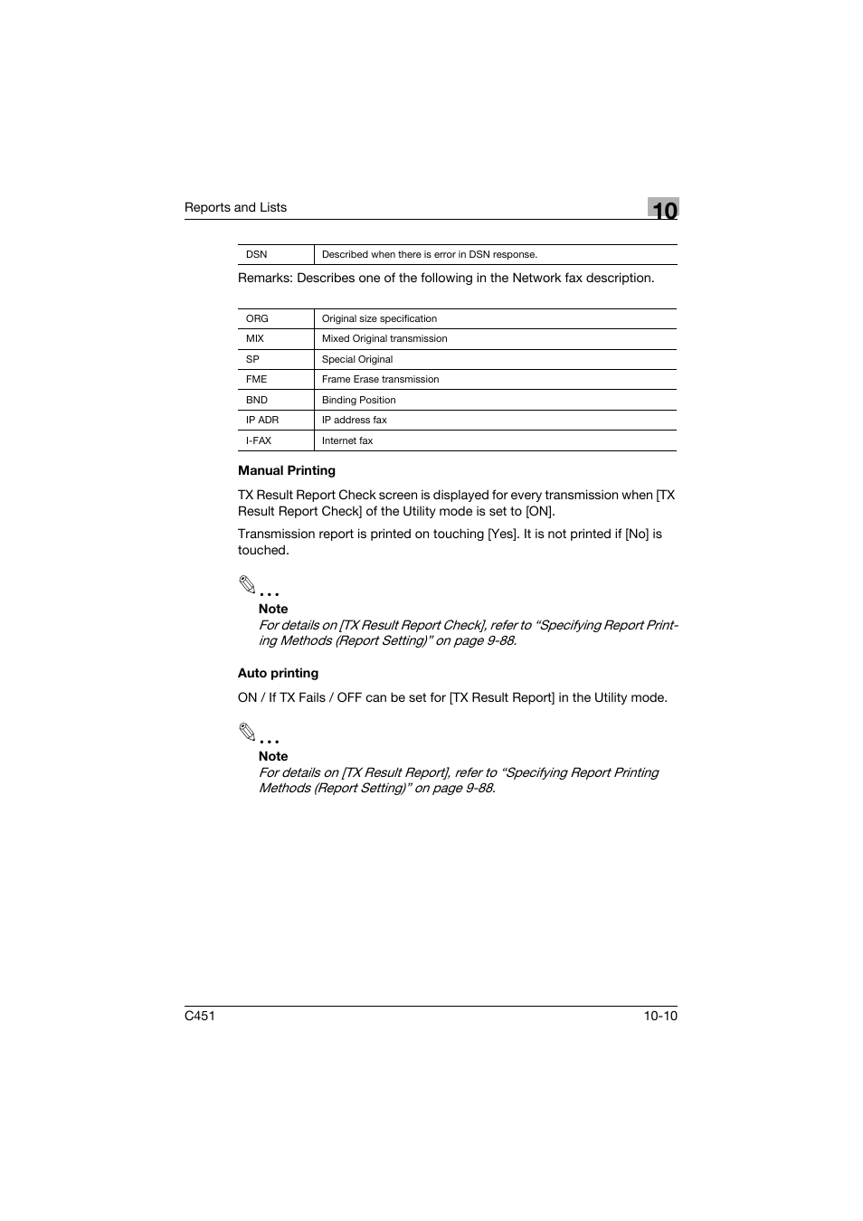 Manual printing, Auto printing, Manual printing -10 auto printing -10 | Konica Minolta bizhub C451 User Manual | Page 361 / 399