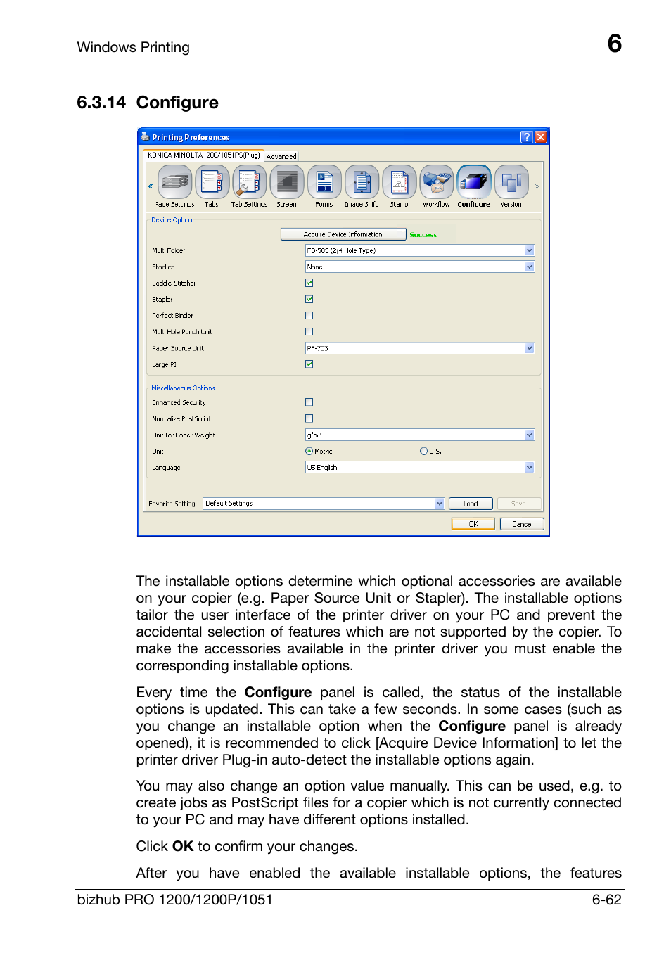 14 configure, Configure -62 | Konica Minolta bizhub PRO 1200 User Manual | Page 122 / 147
