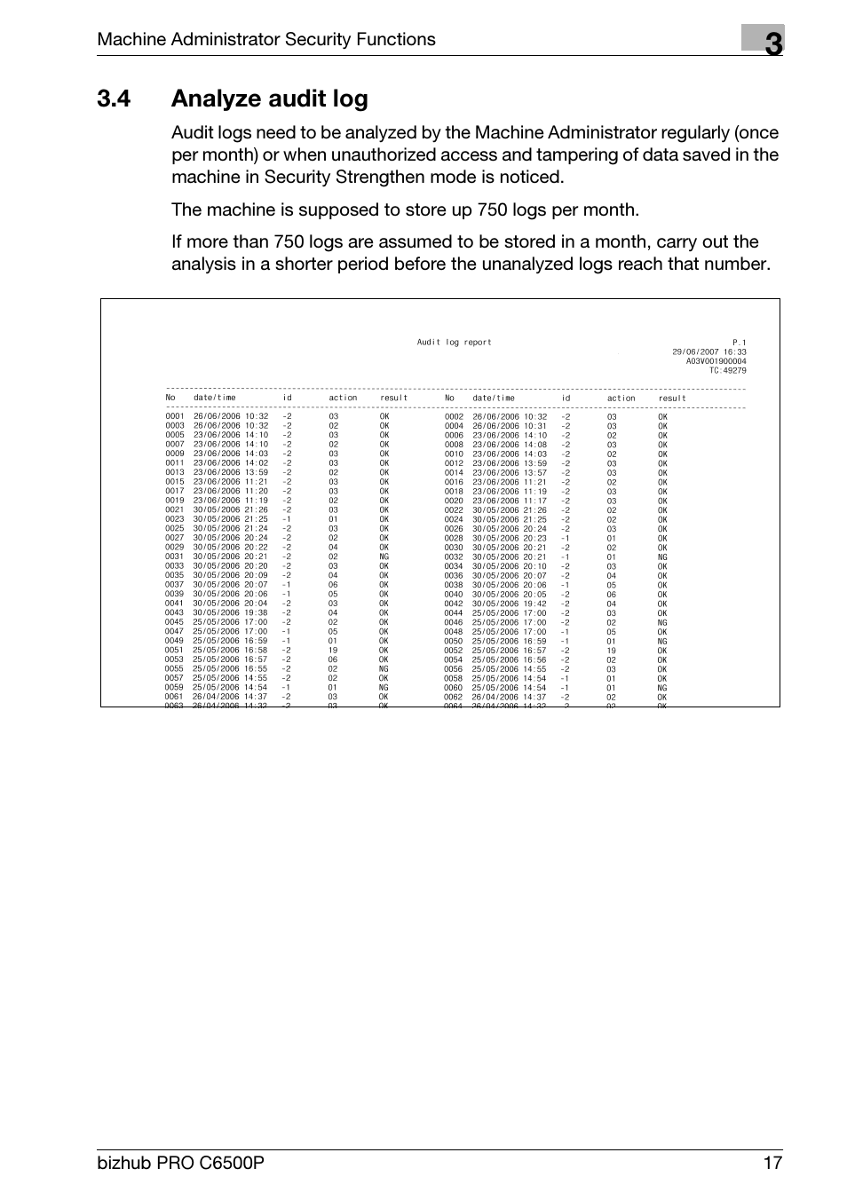 4 analyze audit log, Analyze audit log | Konica Minolta bizhub PRO C6500P User Manual | Page 25 / 32