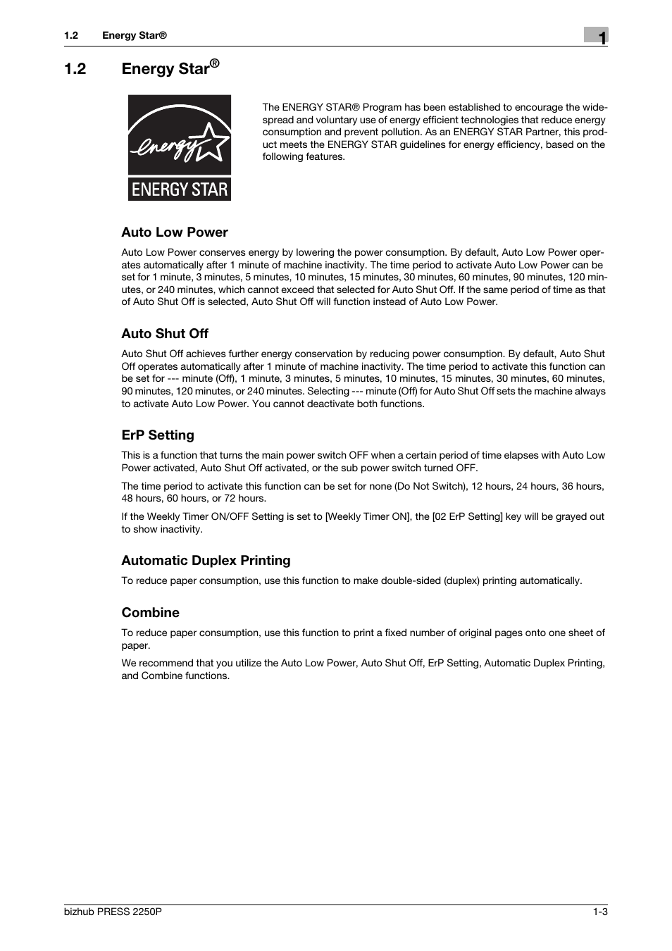 2 energy star, Energy star® -3 | Konica Minolta bizhub PRESS 2250P User Manual | Page 7 / 28