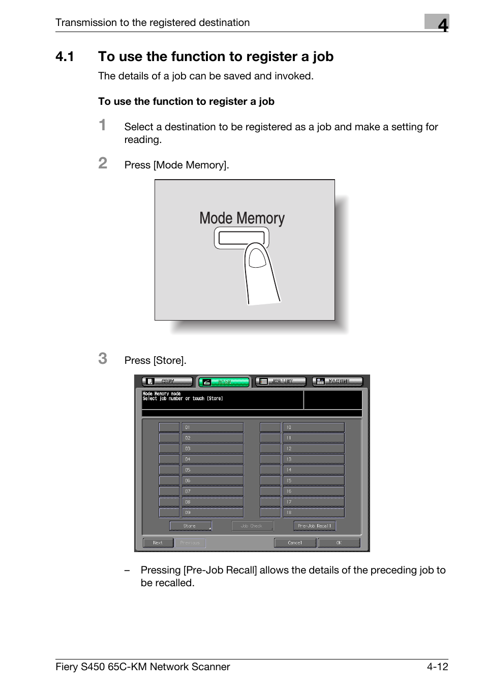 1 to use the function to register a job, To use the function to register a job -12 | Konica Minolta bizhub PRO C6500P User Manual | Page 75 / 101