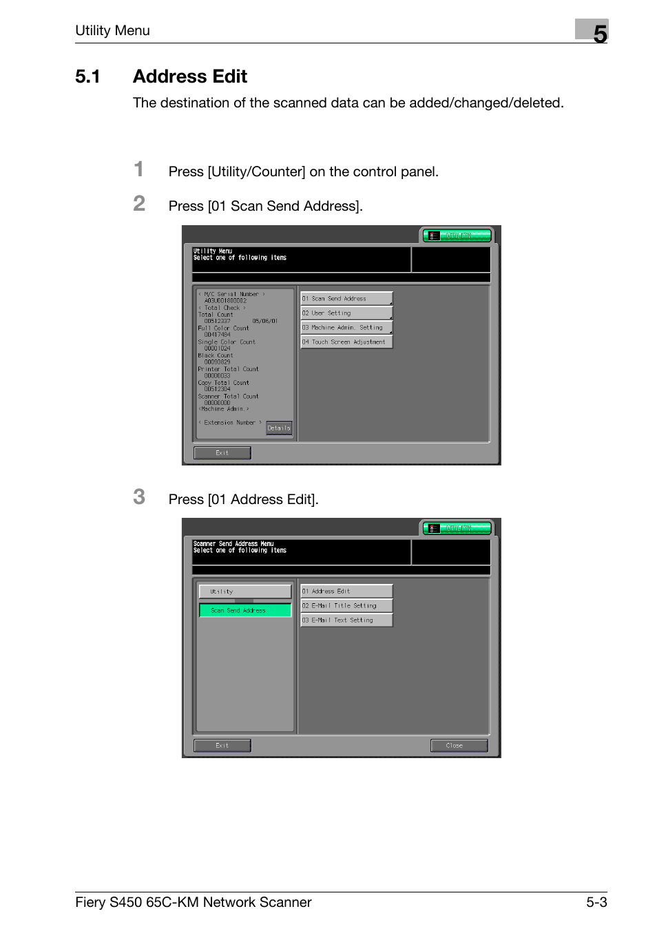 1 address edit, Address edit -3 | Konica Minolta bizhub PRO C6500P User Manual | Page 82 / 101