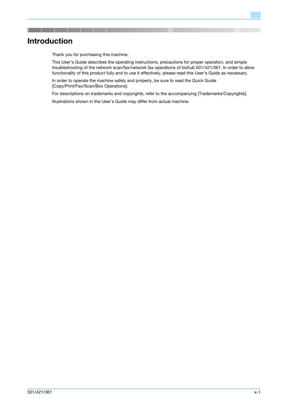 Introduction | Konica Minolta bizhub 421 User Manual | Page 2 / 321