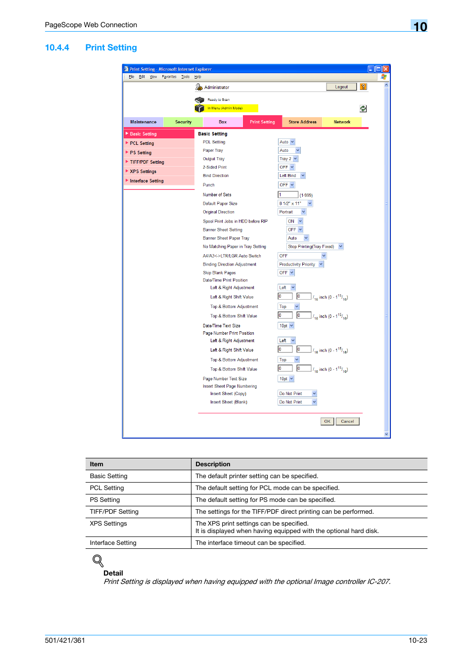 4 print setting, Print setting -23 | Konica Minolta bizhub 421 User Manual | Page 288 / 321