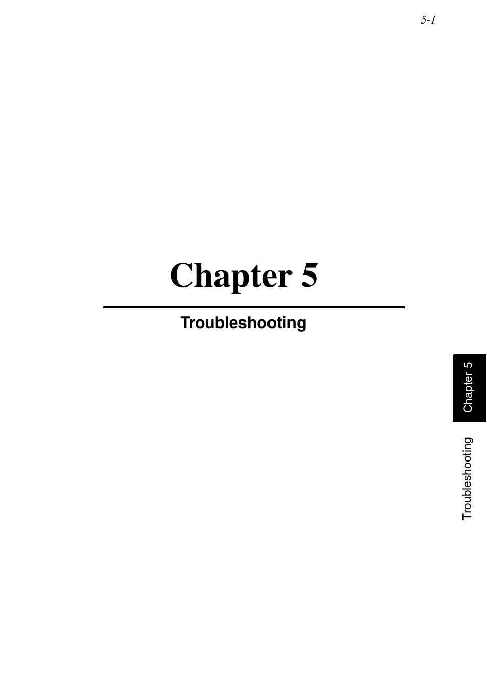 Troubleshooting, Chapter 5, Troubleshooting -1 | Konica Minolta MSP3500 User Manual | Page 107 / 136