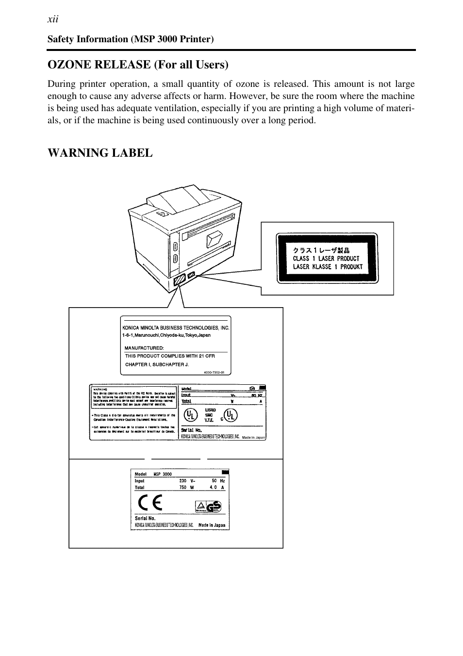 Konica Minolta MSP3500 User Manual | Page 20 / 136