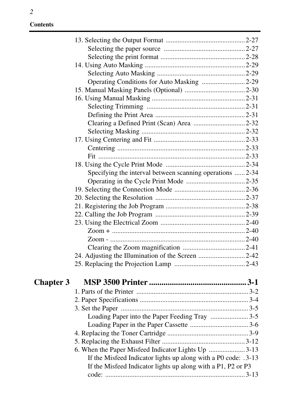 Konica Minolta MSP3500 User Manual | Page 22 / 136