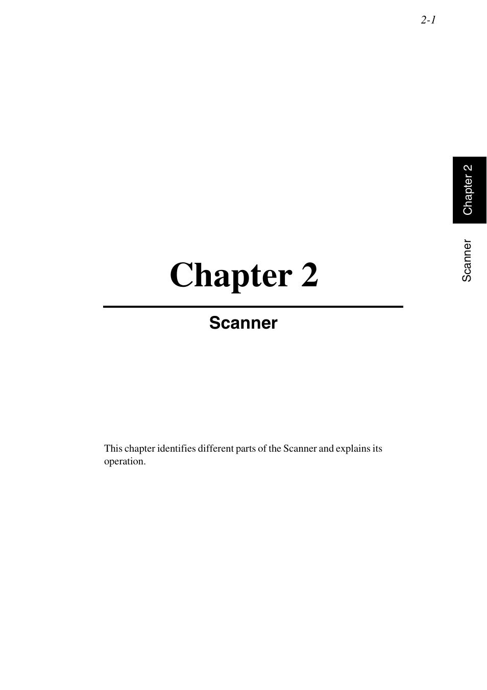 Scanner, Chapter 2, Scanner -1 | Konica Minolta MSP3500 User Manual | Page 33 / 136