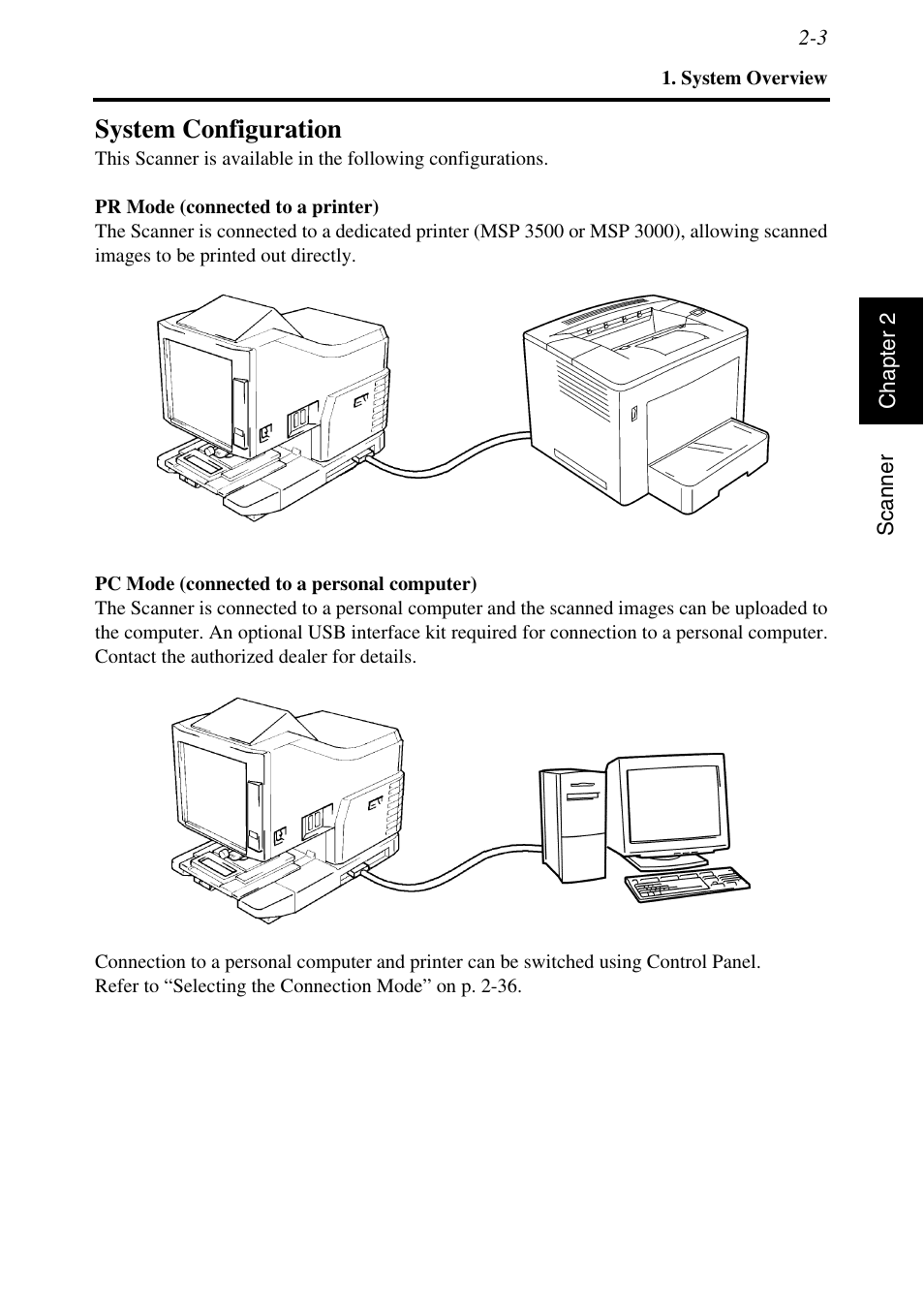 System configuration, System configuration -3 | Konica Minolta MSP3500 User Manual | Page 35 / 136