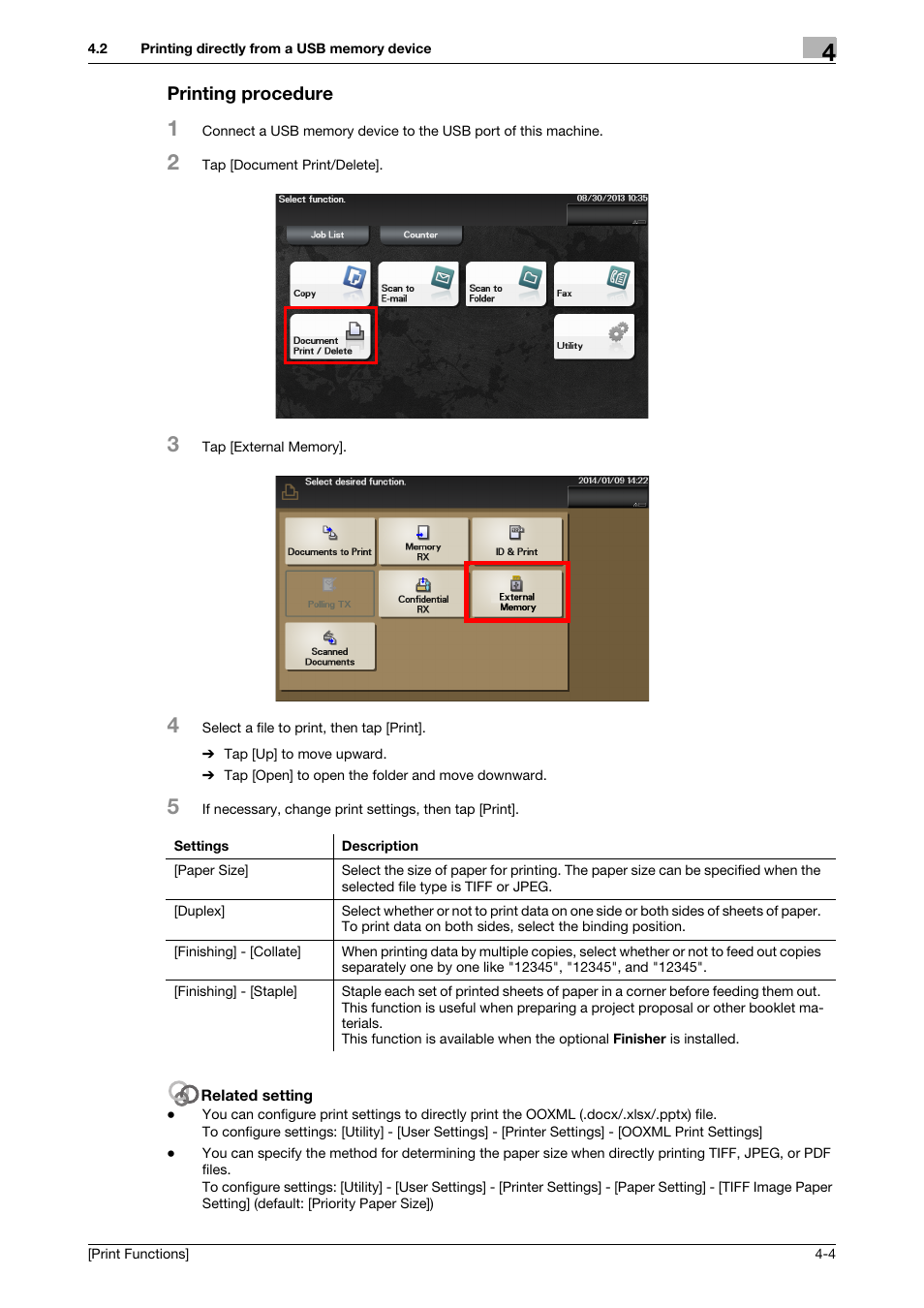 Printing procedure, Printing procedure -4 | Konica Minolta bizhub 4050 User Manual | Page 111 / 115