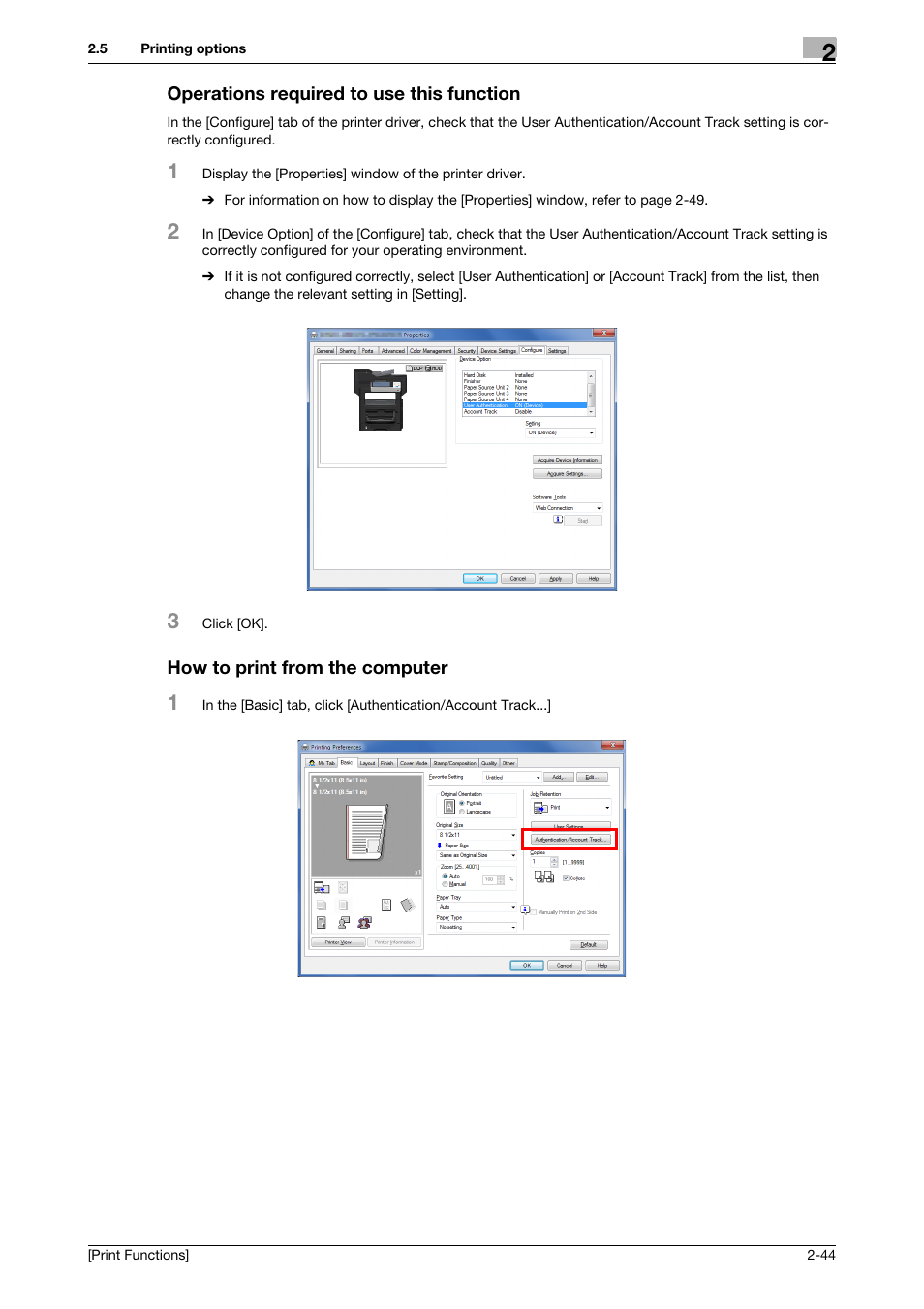 Operations required to use this function, How to print from the computer | Konica Minolta bizhub 4050 User Manual | Page 54 / 115