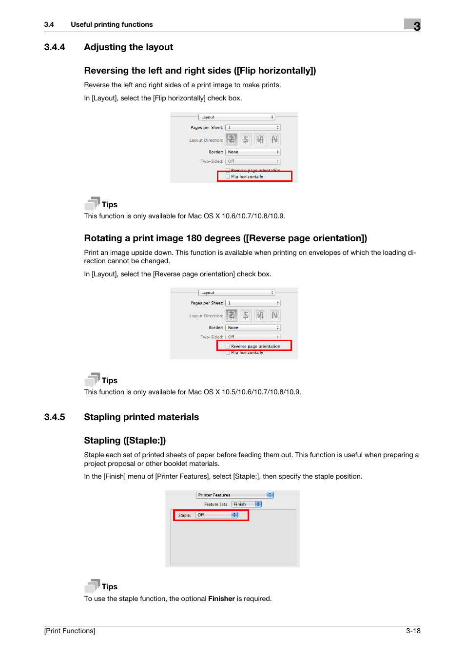 4 adjusting the layout, 5 stapling printed materials, Stapling ([staple:]) | Konica Minolta bizhub 4050 User Manual | Page 90 / 115