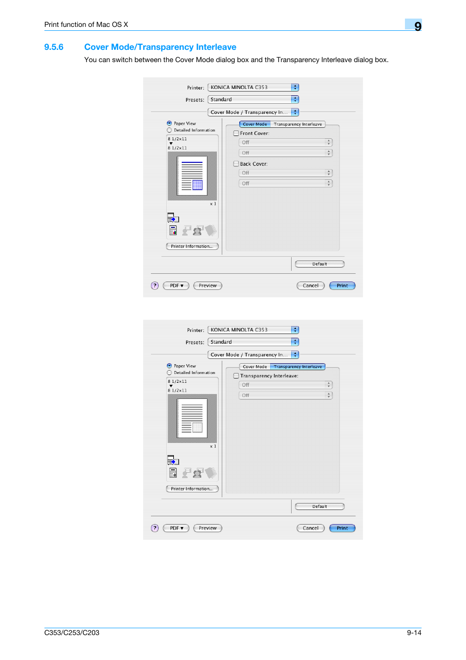 6 cover mode/transparency interleave, Cover mode/transparency interleave -14 | Konica Minolta bizhub C353 User Manual | Page 115 / 262
