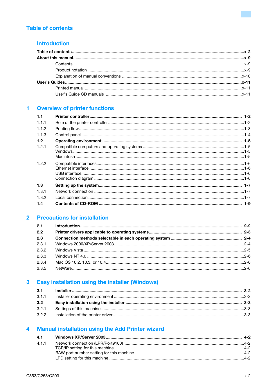 Konica Minolta bizhub C353 User Manual | Page 3 / 262
