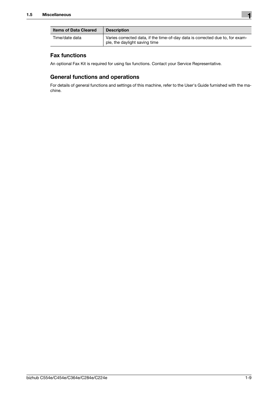 Fax functions, General functions and operations | Konica Minolta bizhub C364e User Manual | Page 12 / 58