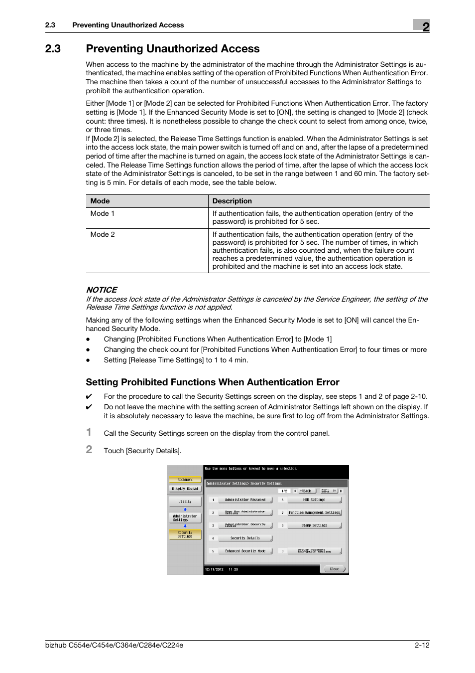 3 preventing unauthorized access | Konica Minolta bizhub C364e User Manual | Page 24 / 58