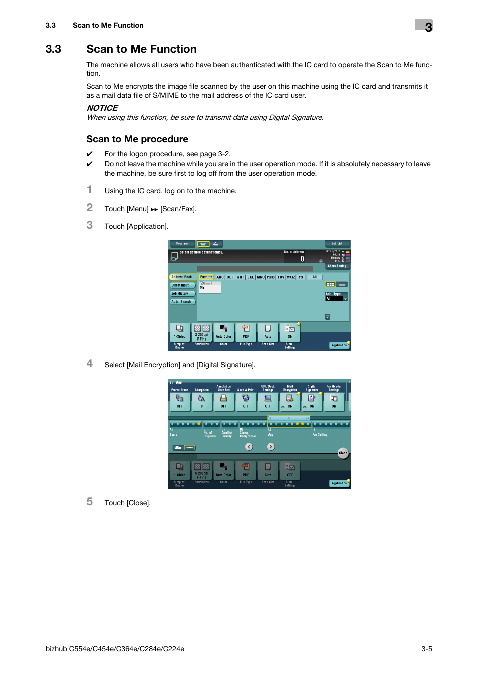 3 scan to me function, Scan to me procedure, Scan to me function -5 scan to me procedure -5 | Konica Minolta bizhub C364e User Manual | Page 56 / 58