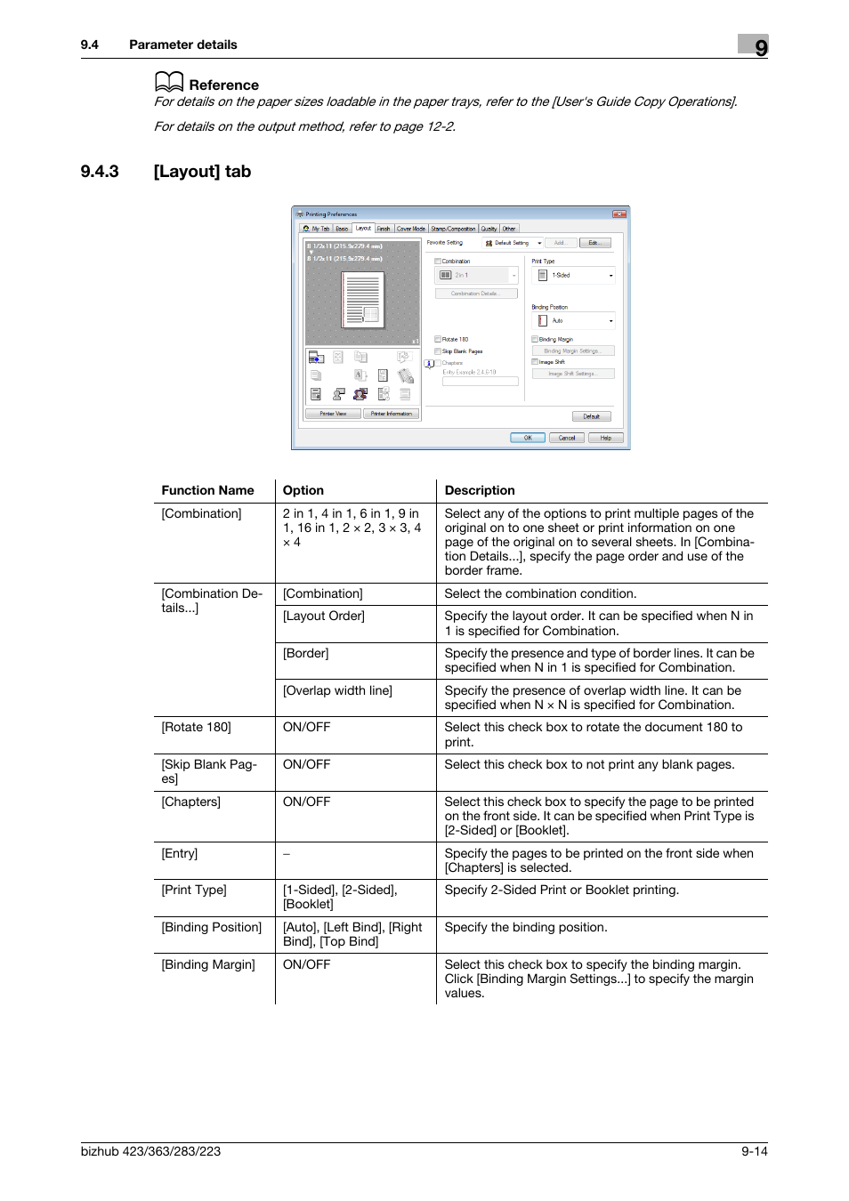 3 [layout] tab, Layout] tab -14 | Konica Minolta BIZHUB 223 User Manual | Page 105 / 294