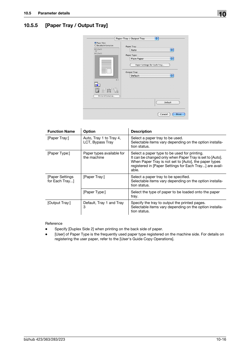 5 [paper tray / output tray, Paper tray / output tray] -16 | Konica Minolta BIZHUB 223 User Manual | Page 133 / 294