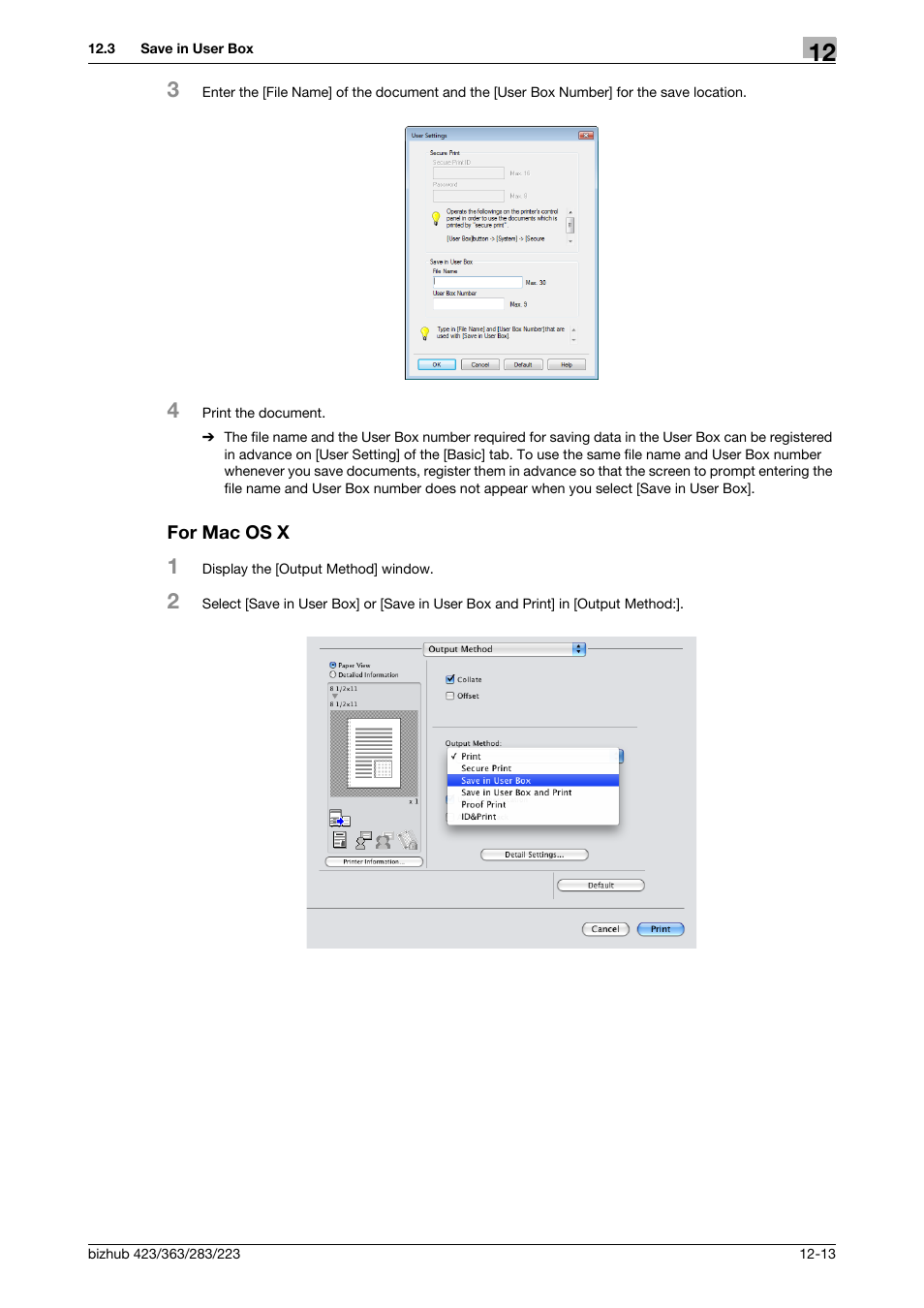 For mac os x, For mac os x -13 | Konica Minolta BIZHUB 223 User Manual | Page 162 / 294