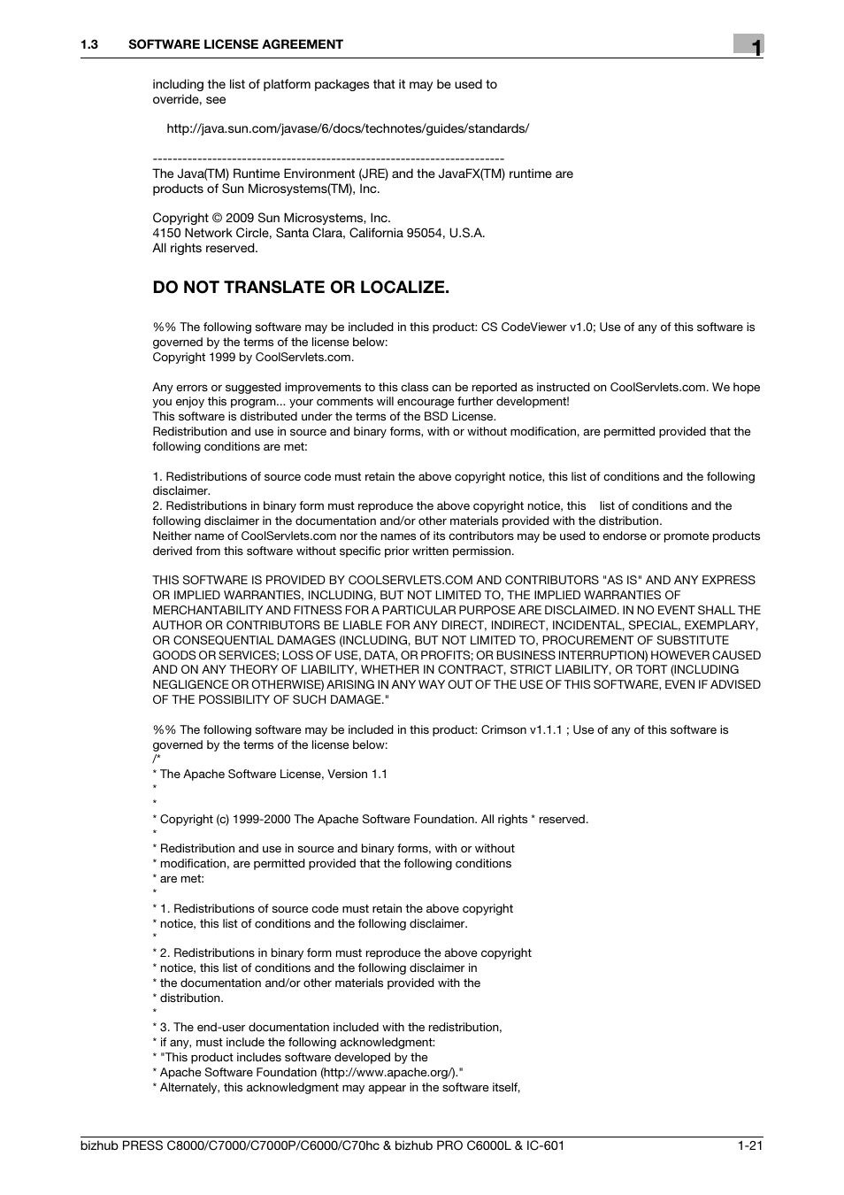 Do not translate or localize | Konica Minolta bizhub PRESS C7000P User Manual | Page 22 / 138