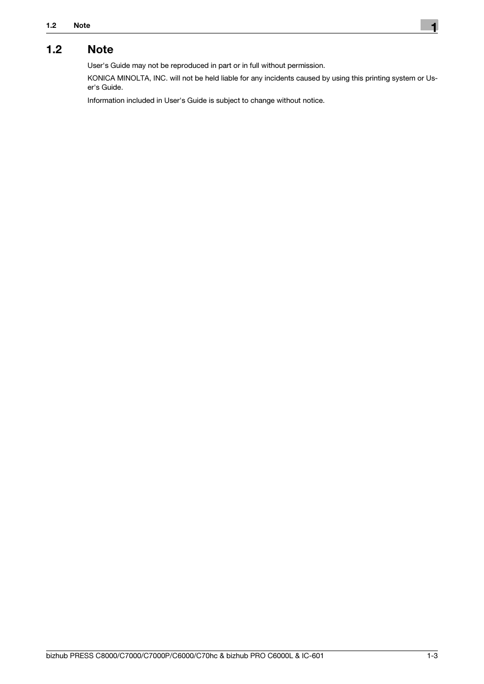 2 note | Konica Minolta bizhub PRESS C7000P User Manual | Page 4 / 138