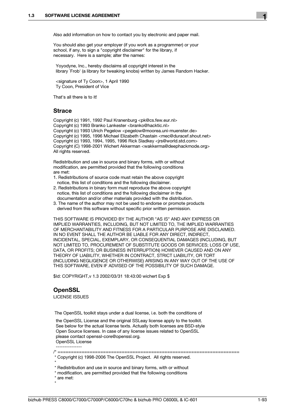 Openssl, Strace | Konica Minolta bizhub PRESS C7000P User Manual | Page 94 / 138