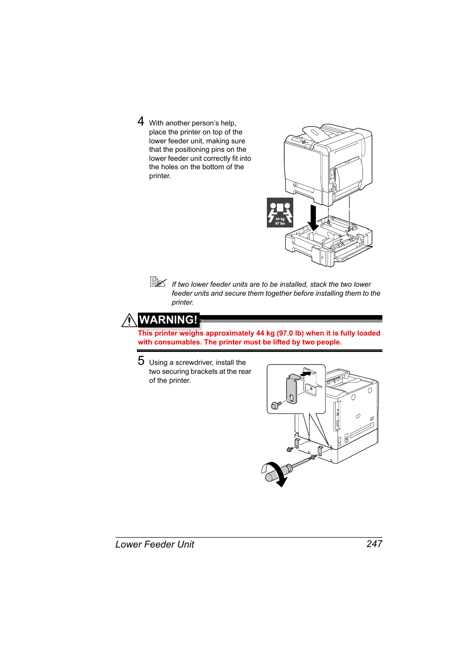 Warning | Konica Minolta bizhub C31P User Manual | Page 261 / 282