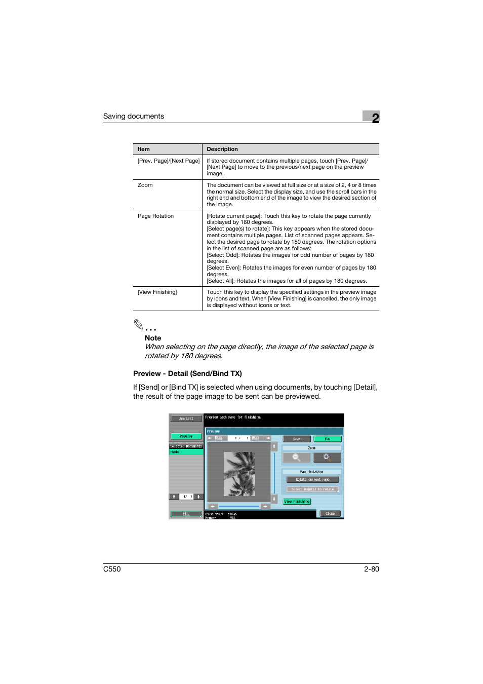 Preview - detail (send/bind tx), Preview - detail (send/bind tx) -80 | Konica Minolta bizhub C550 User Manual | Page 116 / 359