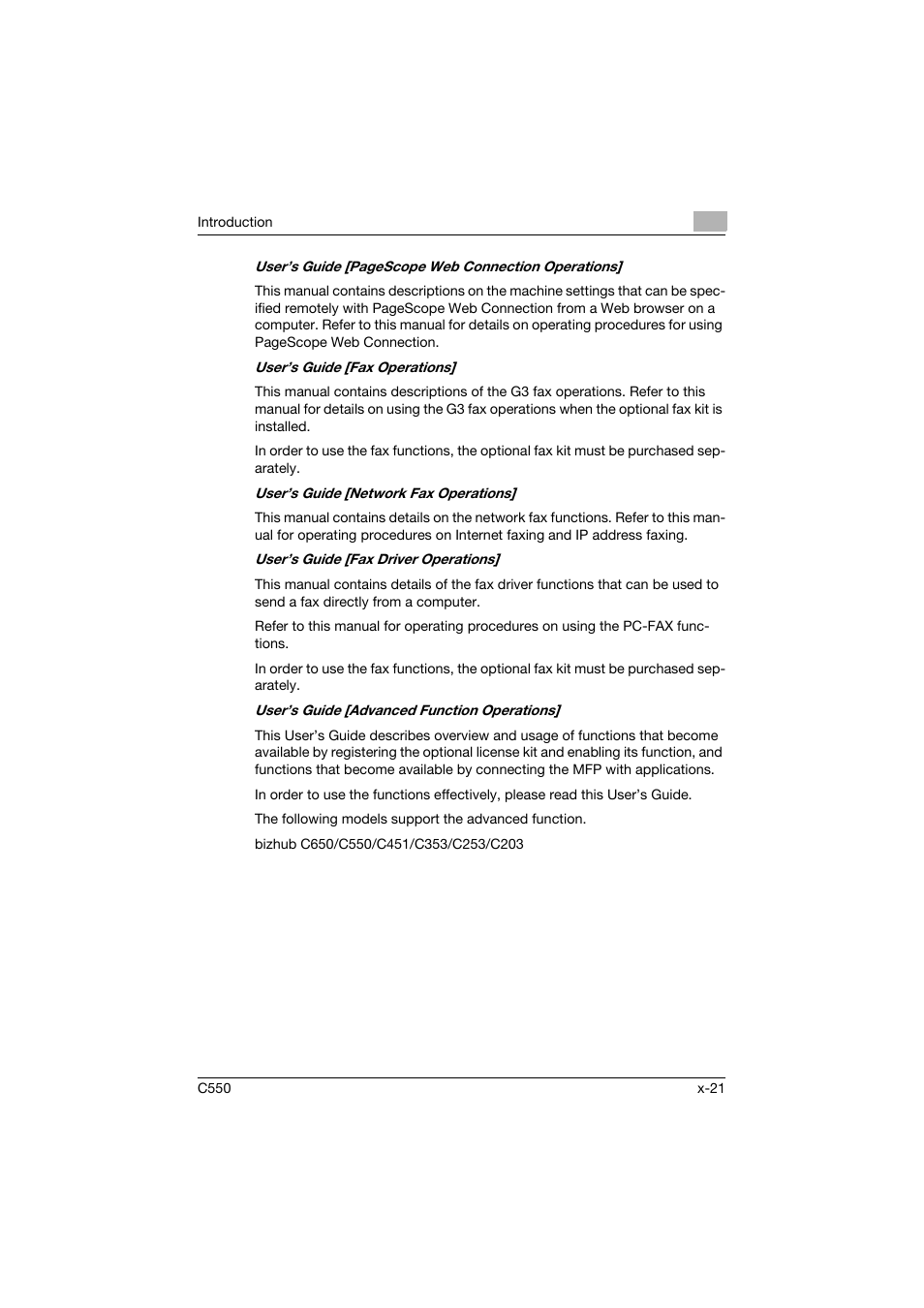 Konica Minolta bizhub C550 User Manual | Page 22 / 359