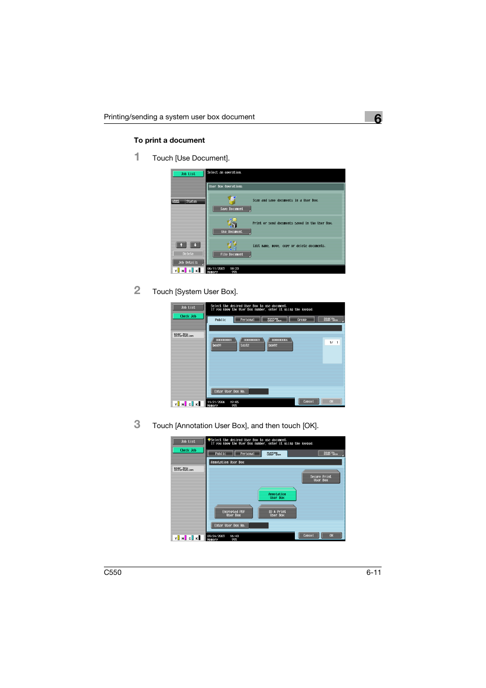To print a document, To print a document -11 | Konica Minolta bizhub C550 User Manual | Page 275 / 359