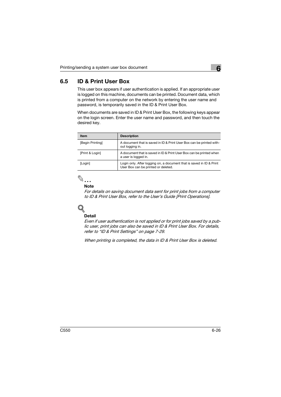 5 id & print user box, Id & print user box -26 | Konica Minolta bizhub C550 User Manual | Page 290 / 359