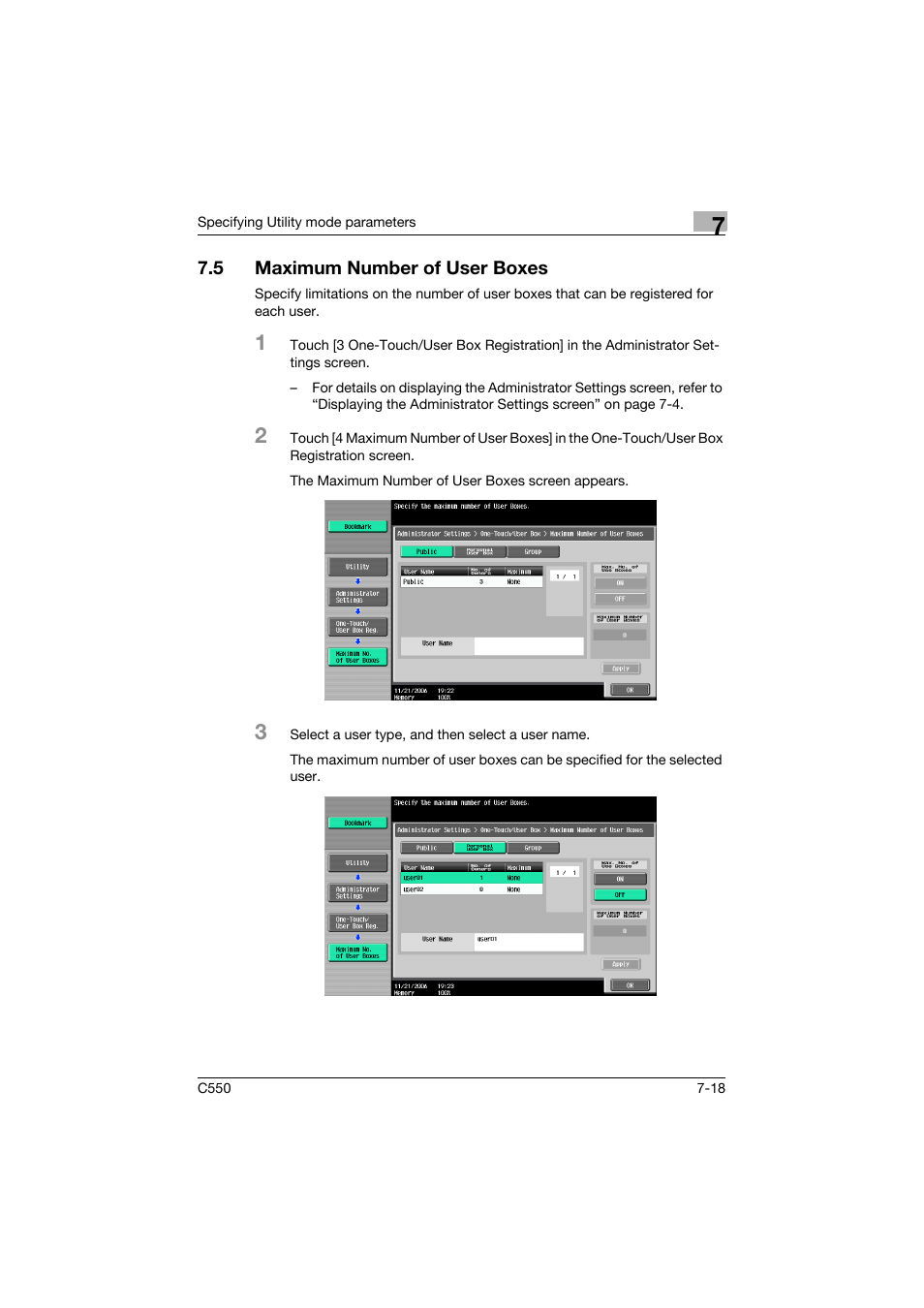 5 maximum number of user boxes, Maximum number of user boxes -18 | Konica Minolta bizhub C550 User Manual | Page 315 / 359