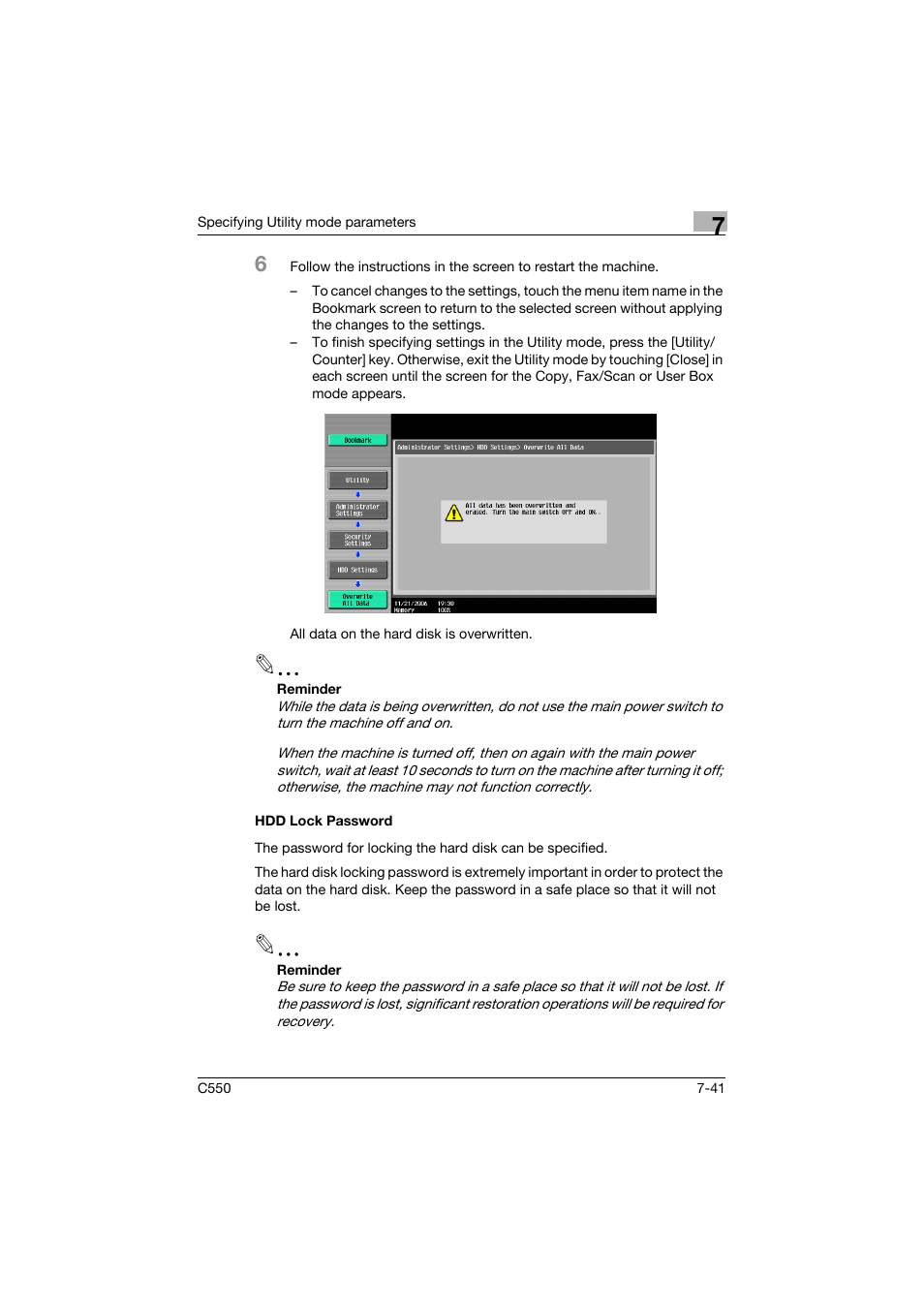 Hdd lock password, Hdd lock password -41 | Konica Minolta bizhub C550 User Manual | Page 338 / 359