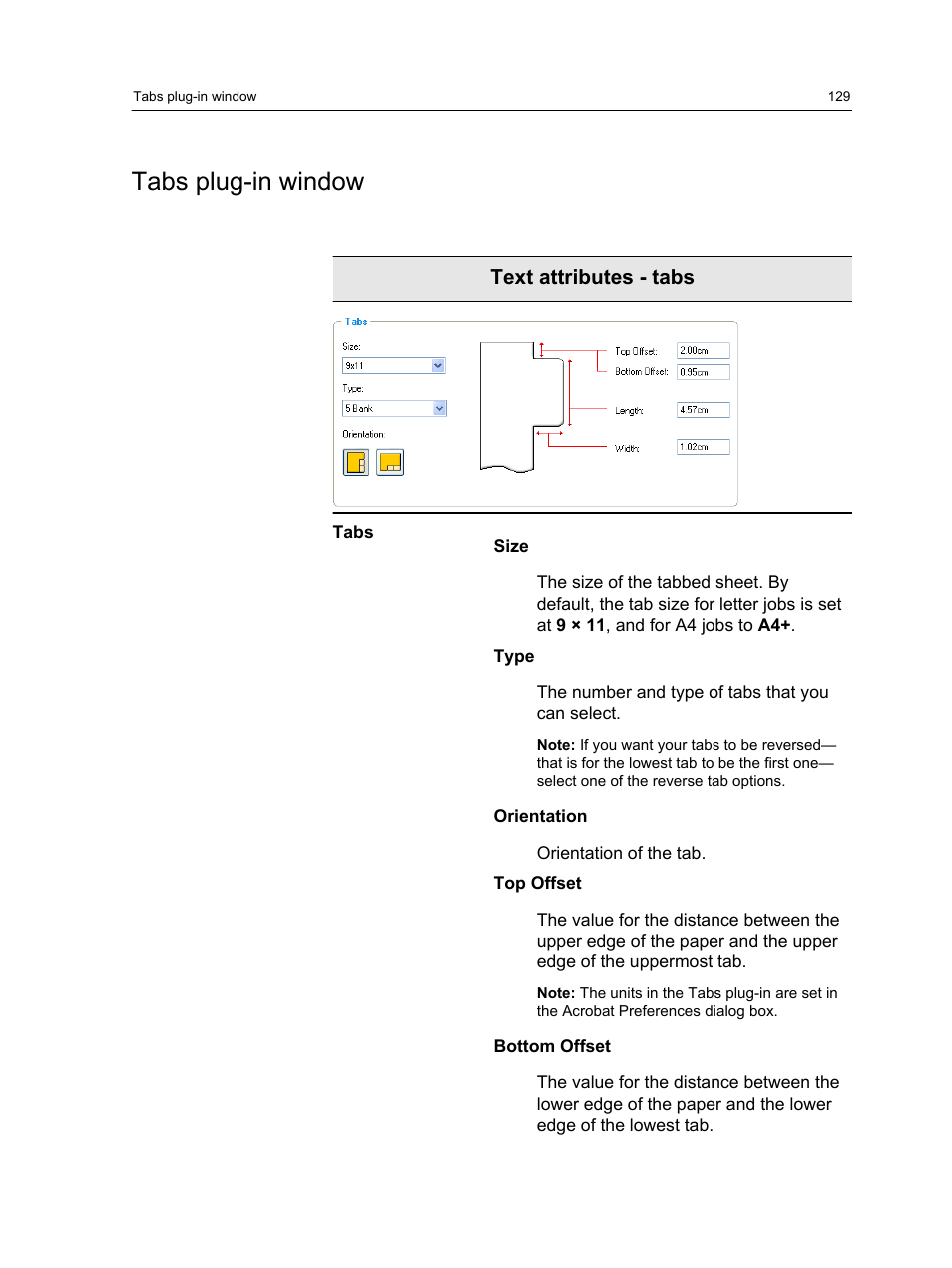 Tabs plug-in window | Konica Minolta bizhub PRESS C1060 User Manual | Page 139 / 270