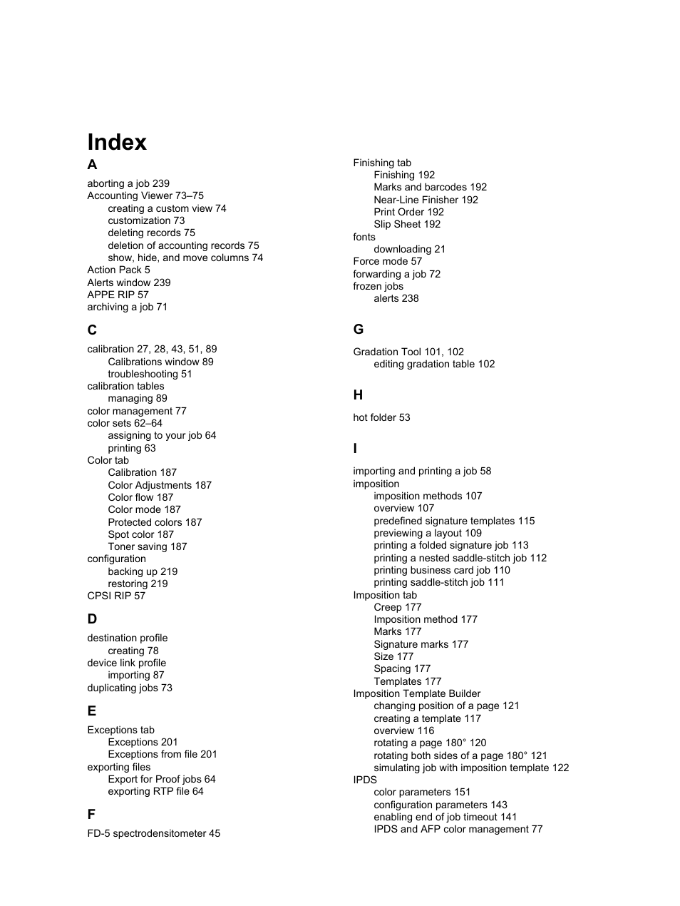 Index | Konica Minolta bizhub PRESS C1060 User Manual | Page 265 / 270