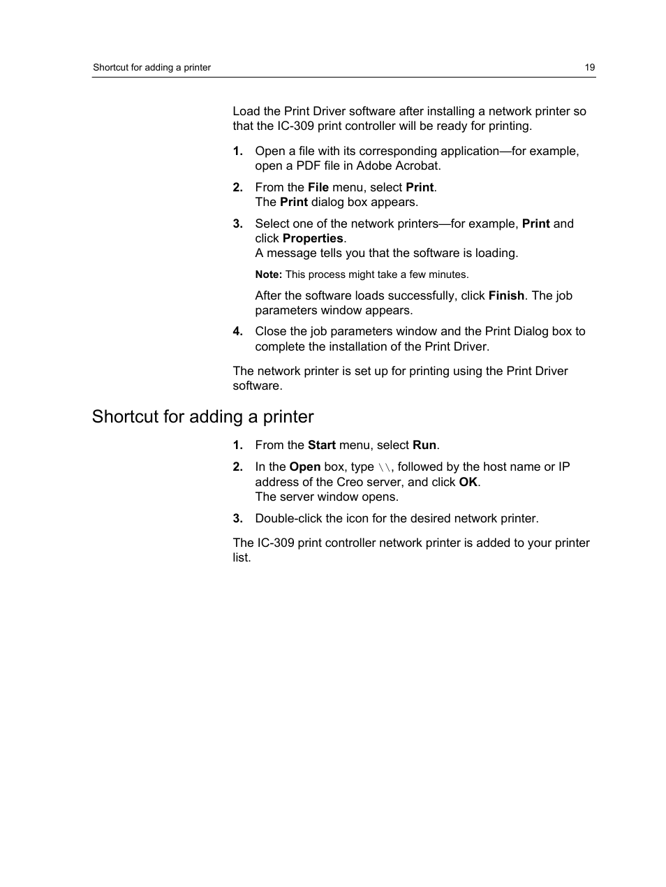 Shortcut for adding a printer | Konica Minolta bizhub PRESS C1060 User Manual | Page 29 / 270