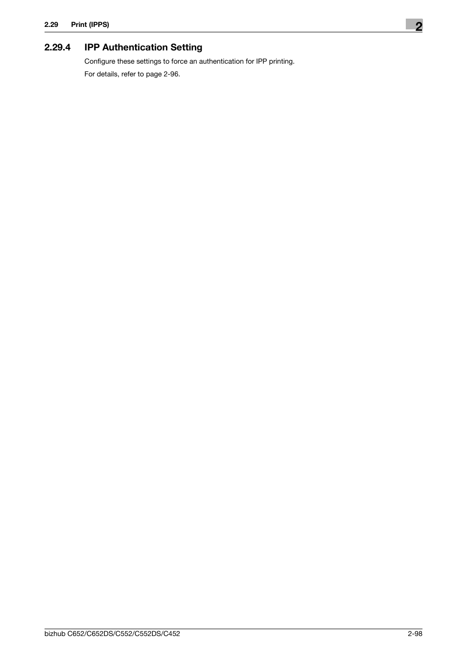 4 ipp authentication setting, Ipp authentication setting -98, Ipp authentication setting | Konica Minolta BIZHUB C652DS User Manual | Page 116 / 343