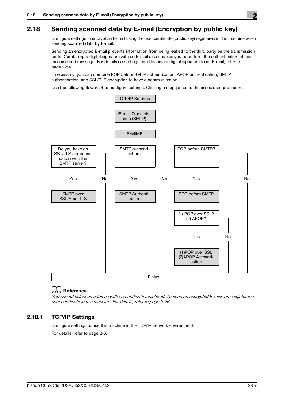 1 tcp/ip settings, Tcp/ip settings -57, P. 2-57 | Konica Minolta BIZHUB C652DS User Manual | Page 75 / 343