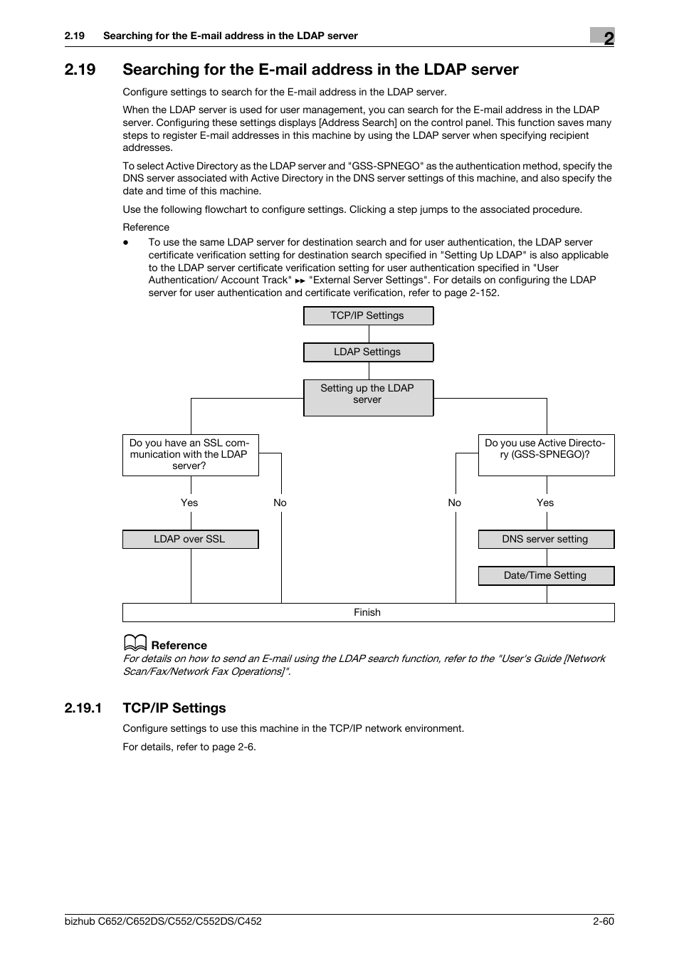 1 tcp/ip settings, Tcp/ip settings -60, P. 2-60 | Konica Minolta BIZHUB C652DS User Manual | Page 78 / 343