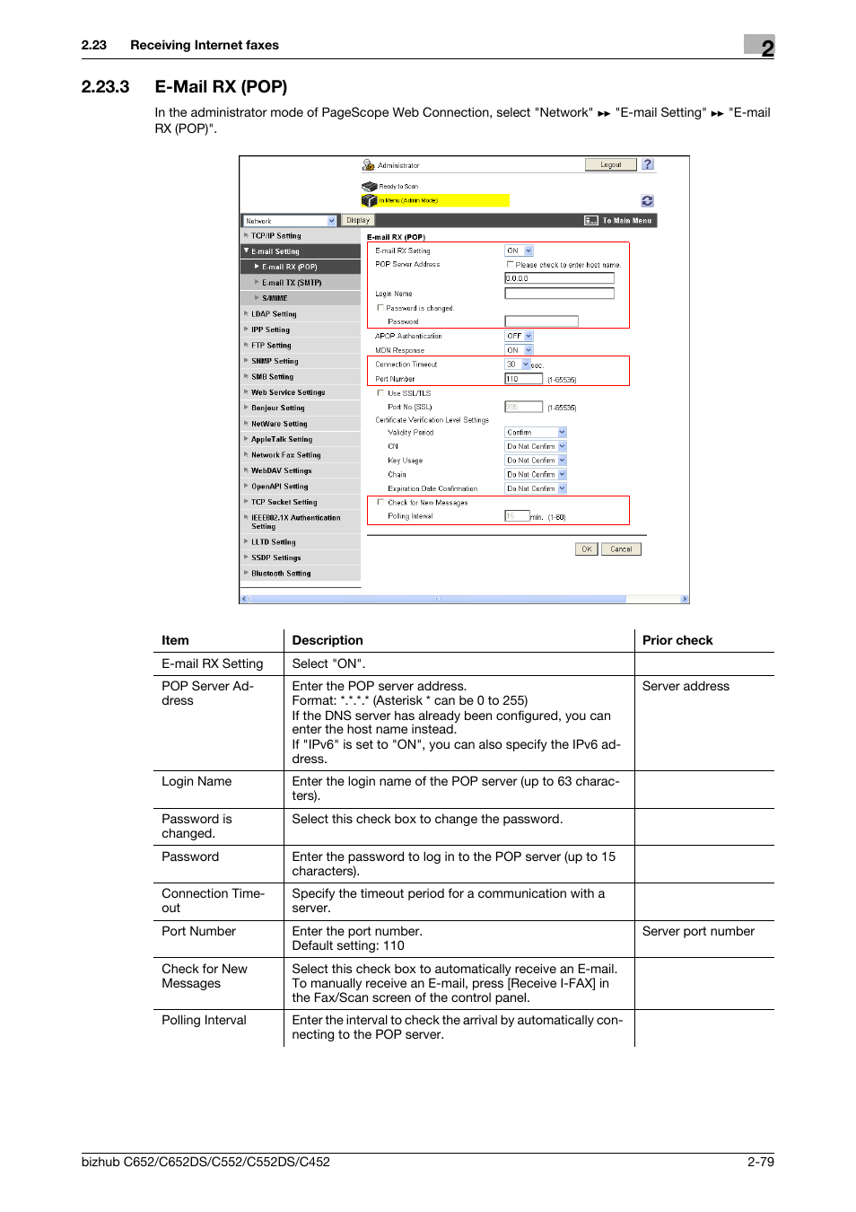 3 e-mail rx (pop), E-mail rx (pop) -79, E-mail rx (pop) | Konica Minolta BIZHUB C652DS User Manual | Page 97 / 343