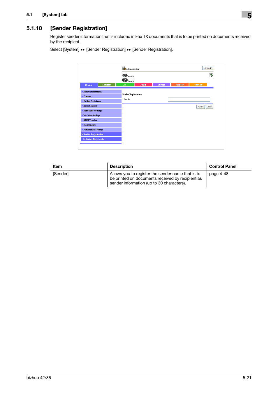 10 [sender registration, Sender registration] -21 | Konica Minolta bizhub 42 User Manual | Page 109 / 284