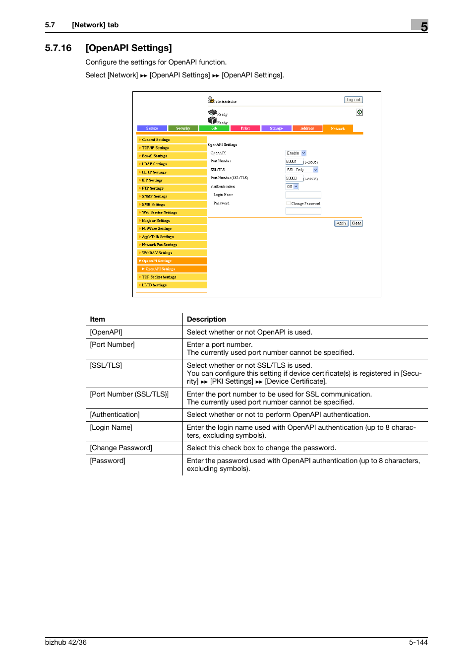 16 [openapi settings, Openapi settings] -144 | Konica Minolta bizhub 42 User Manual | Page 232 / 284