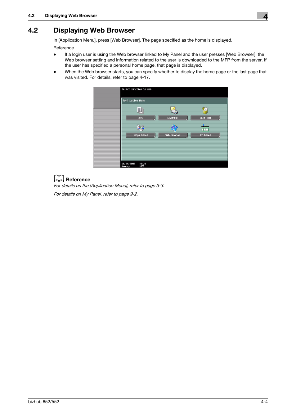 2 displaying web browser, Displaying web browser -4 | Konica Minolta bizhub 652 User Manual | Page 23 / 112