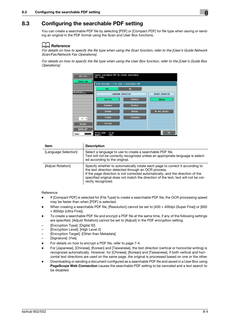 3 configuring the searchable pdf setting, Configuring the searchable pdf setting -4 | Konica Minolta bizhub 652 User Manual | Page 86 / 112