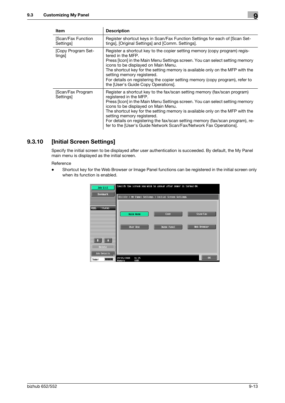 10 [initial screen settings, Initial screen settings] -13 | Konica Minolta bizhub 652 User Manual | Page 99 / 112